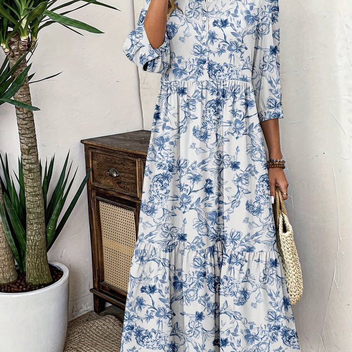 Valeska | Boho Floral Midi Dress