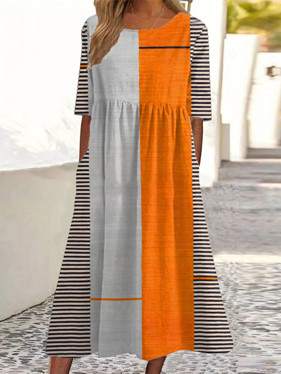 Diana - Vintage Boho Geometry Art Print Casual Dress, Tops and Pants