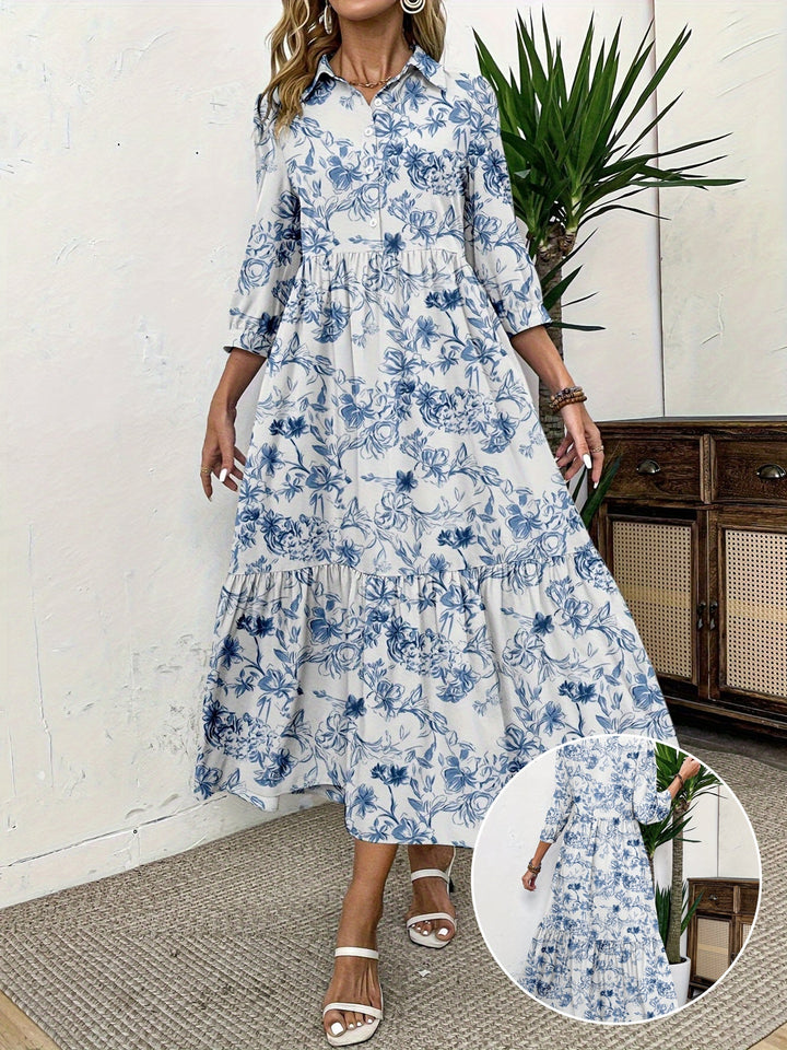 Valeska | Boho Floral Midi Dress