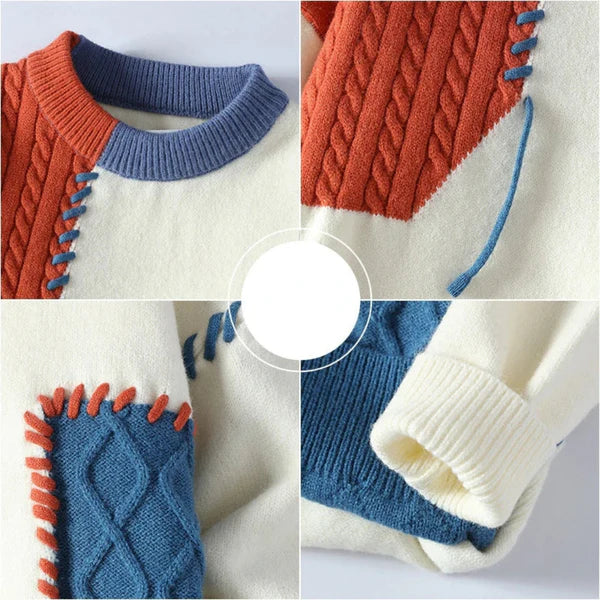 Milan™ | Knitted men's sweater with patchwork design