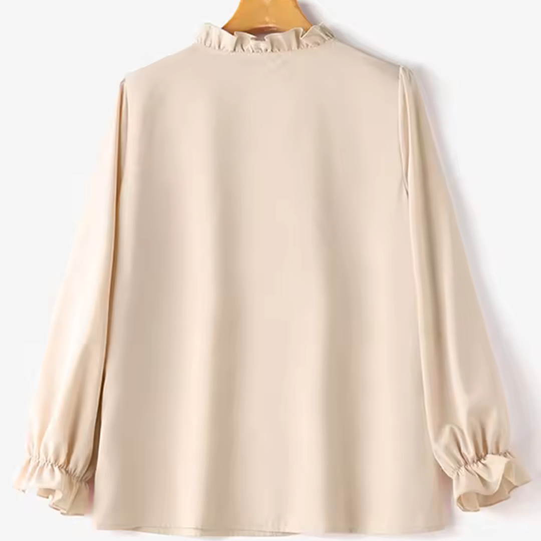 Selene – Elegant V-Neck Long Sleeve Blouse