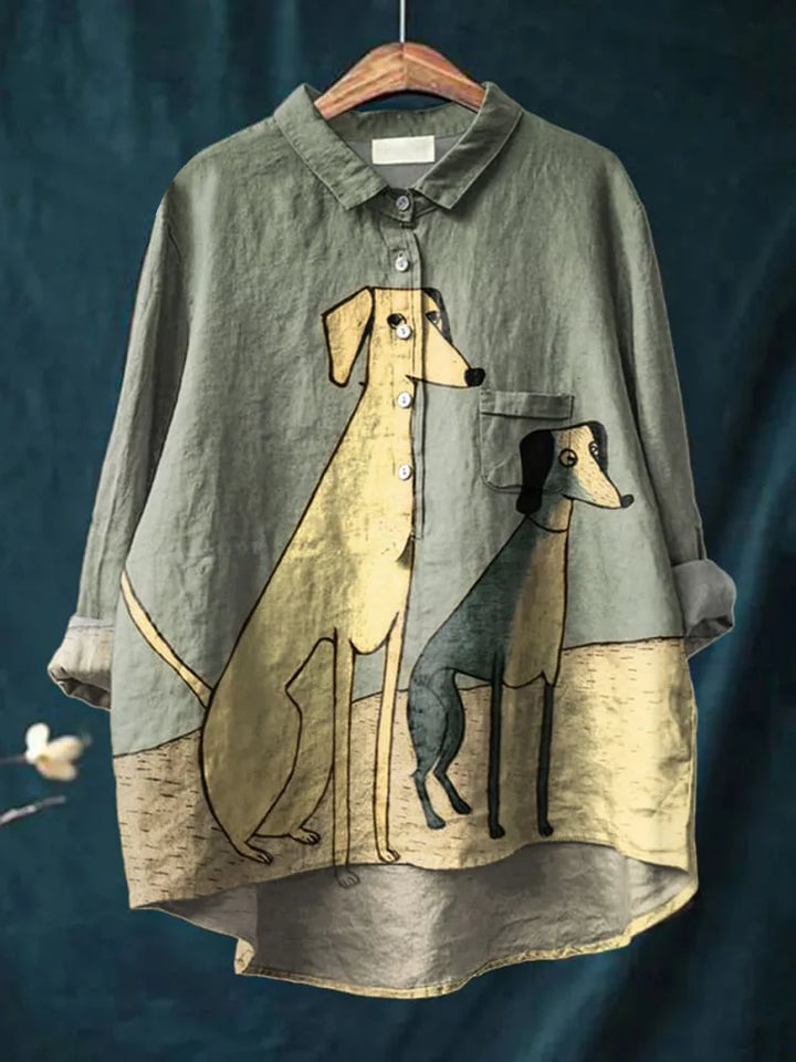 Clara - Artistic Dog Print Shirt