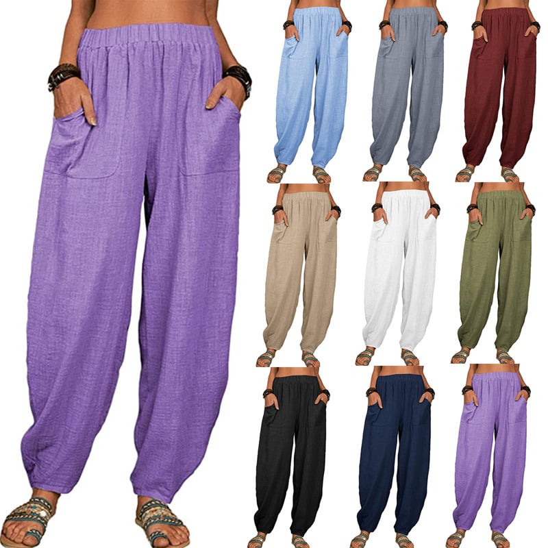 Zinzi - Casual harem pants made of cotton and linen