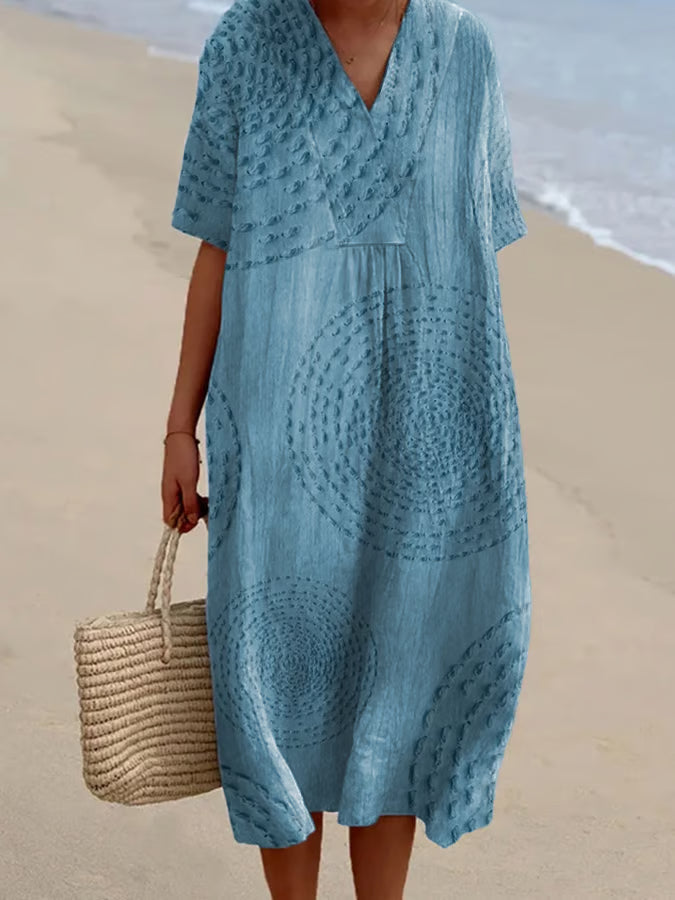 Arielle | Loose-fitting dress with circular embroidery