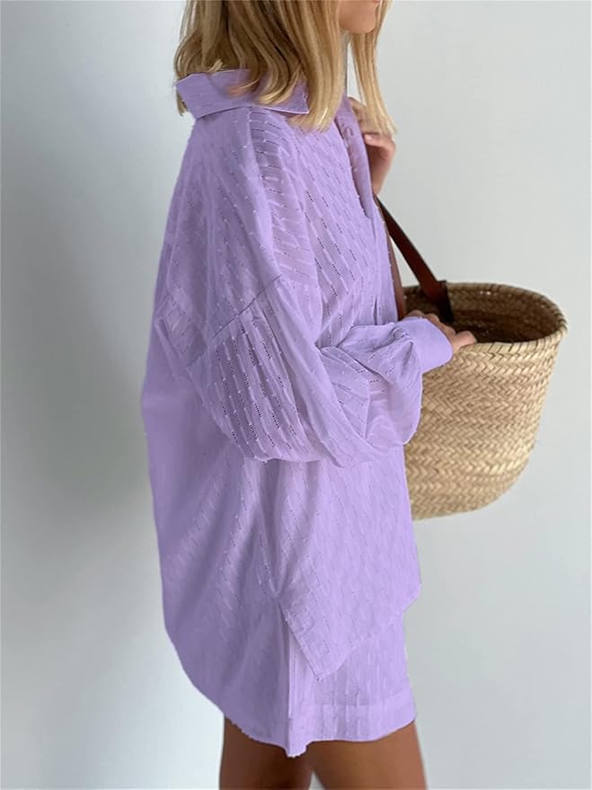 Layla™ - Chic Shirt & Shorts Set