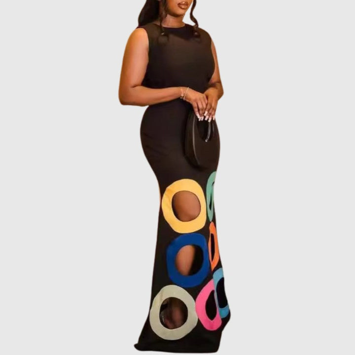 Anya - Colorful Hollow Out Bodycon Maxi Dress