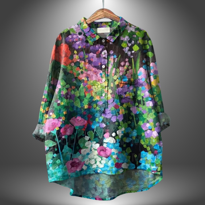Bella™ | Handmade shirt with floral pattern for women