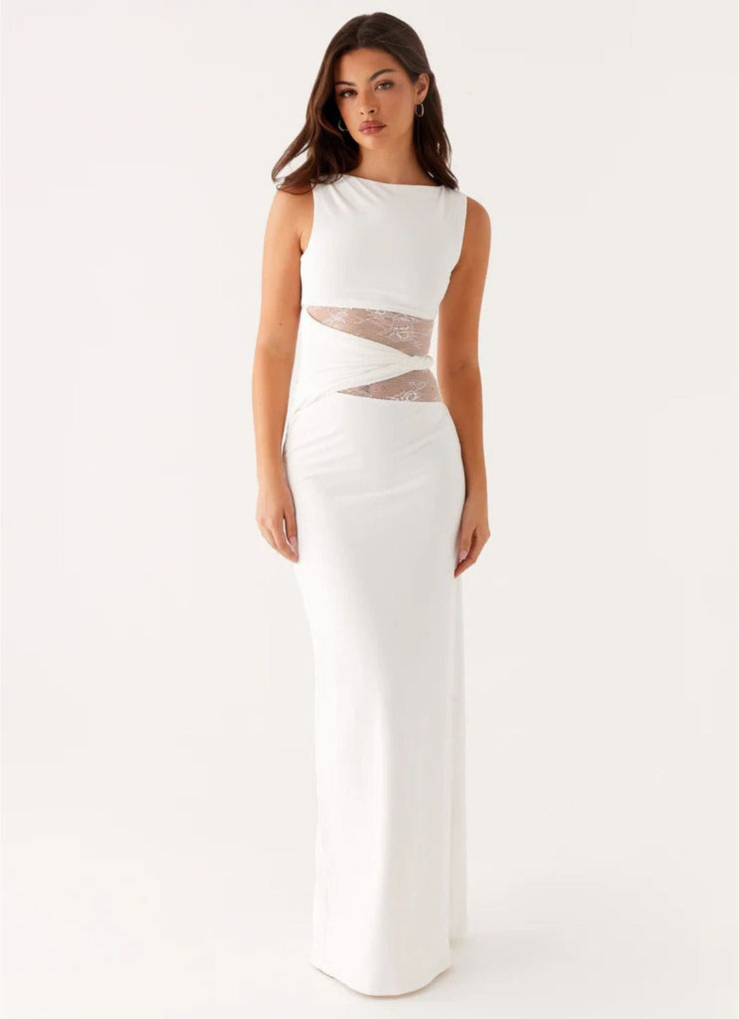 Lina | Figure-flattering maxi dress with subtle cutouts and lacing