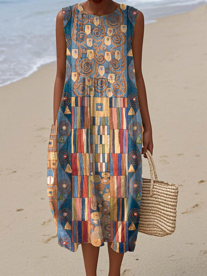 Freya - Abstract Geometric Pattern Art Print Dress, Tops and Jumpsuit