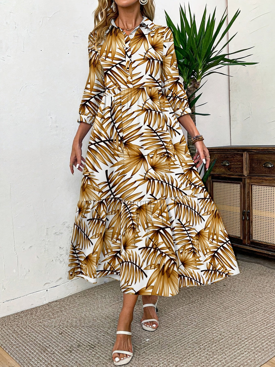 Ivalene | Boho Floral Midi Dress