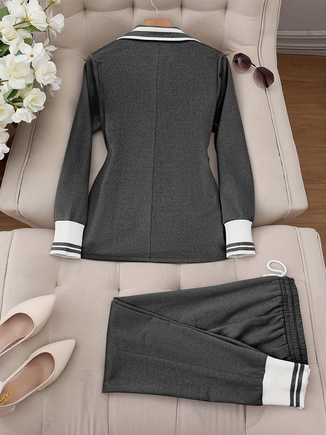 Ingelore - Fashionable striped two-piece set