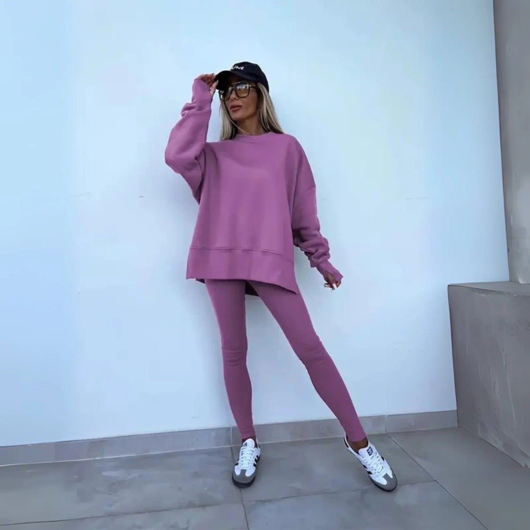 YACHI | Casual Long Sleeve Sweatshirt and Pants Set