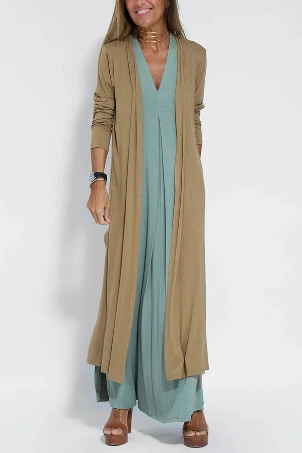 Elegant long dress + matching cardigan GIFT