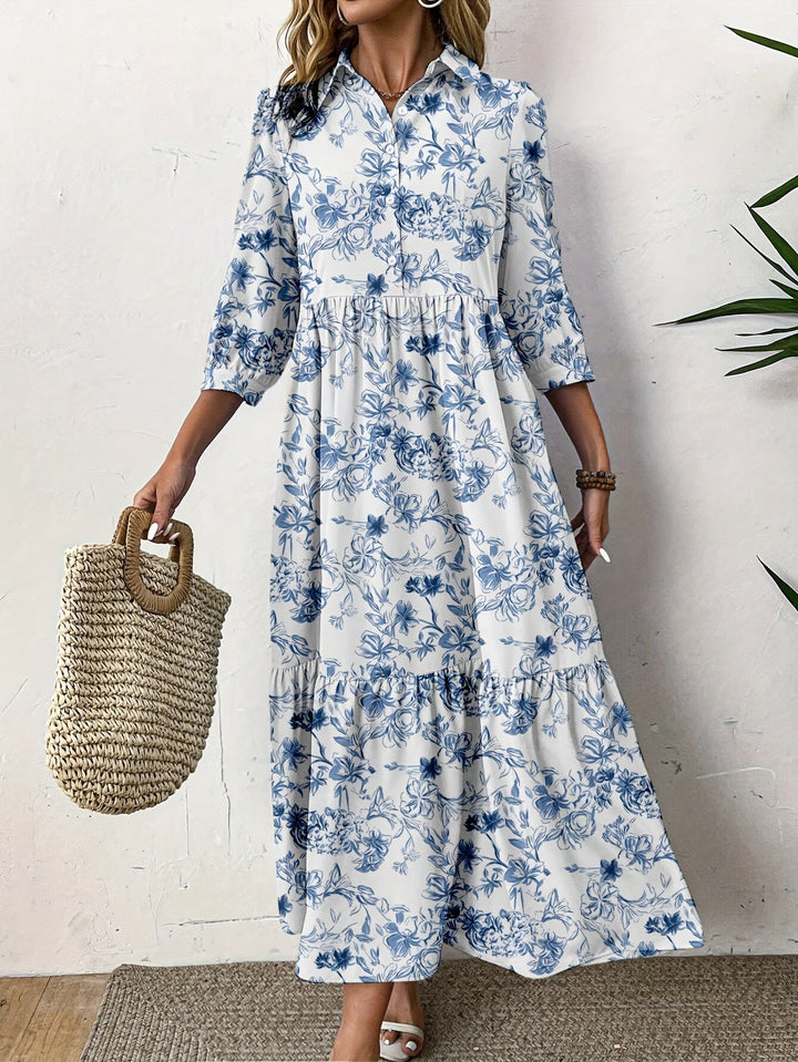 Valeska | Boho Floral Midi Dress