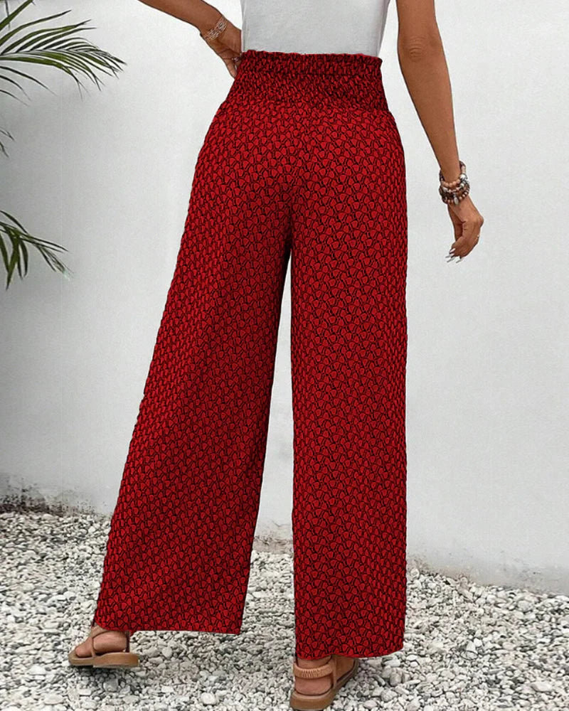 Carla™ - Wide pants with geometric pattern