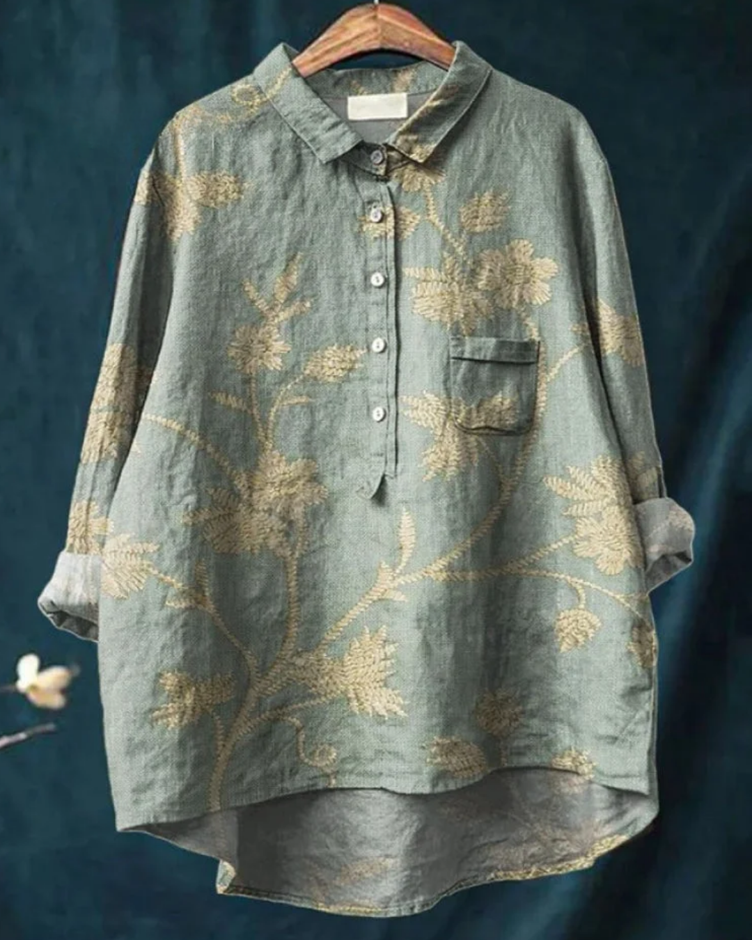 Jaclynn | Floral Cotton-Linen Shirt