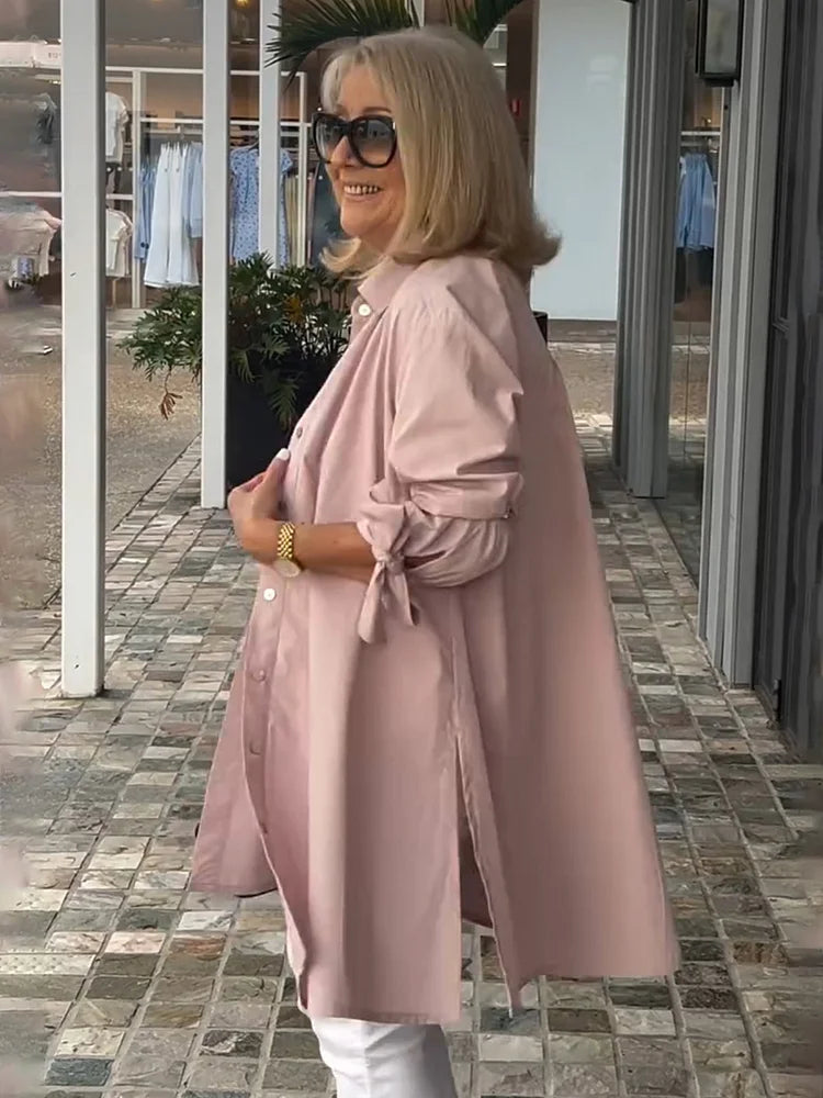 Isalyn - Flattering Cotton Stand Collar Jacket