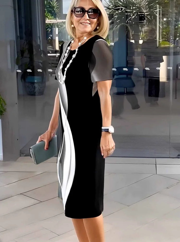 Rosara - Comfortable Loose Printed Medium Dress