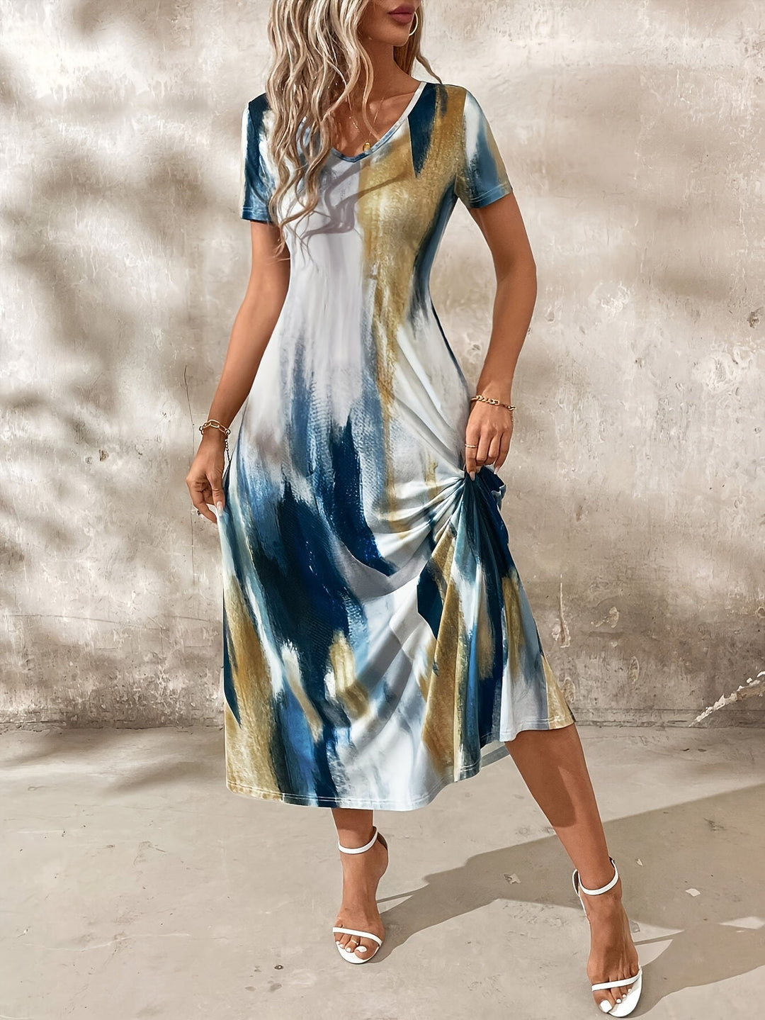 Olivia™ - Elegant Tie-Dye Dress