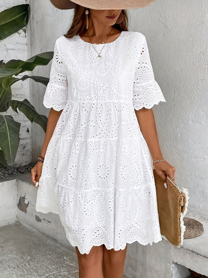 Rhoswen | Elegant Embroidered Midi Dress