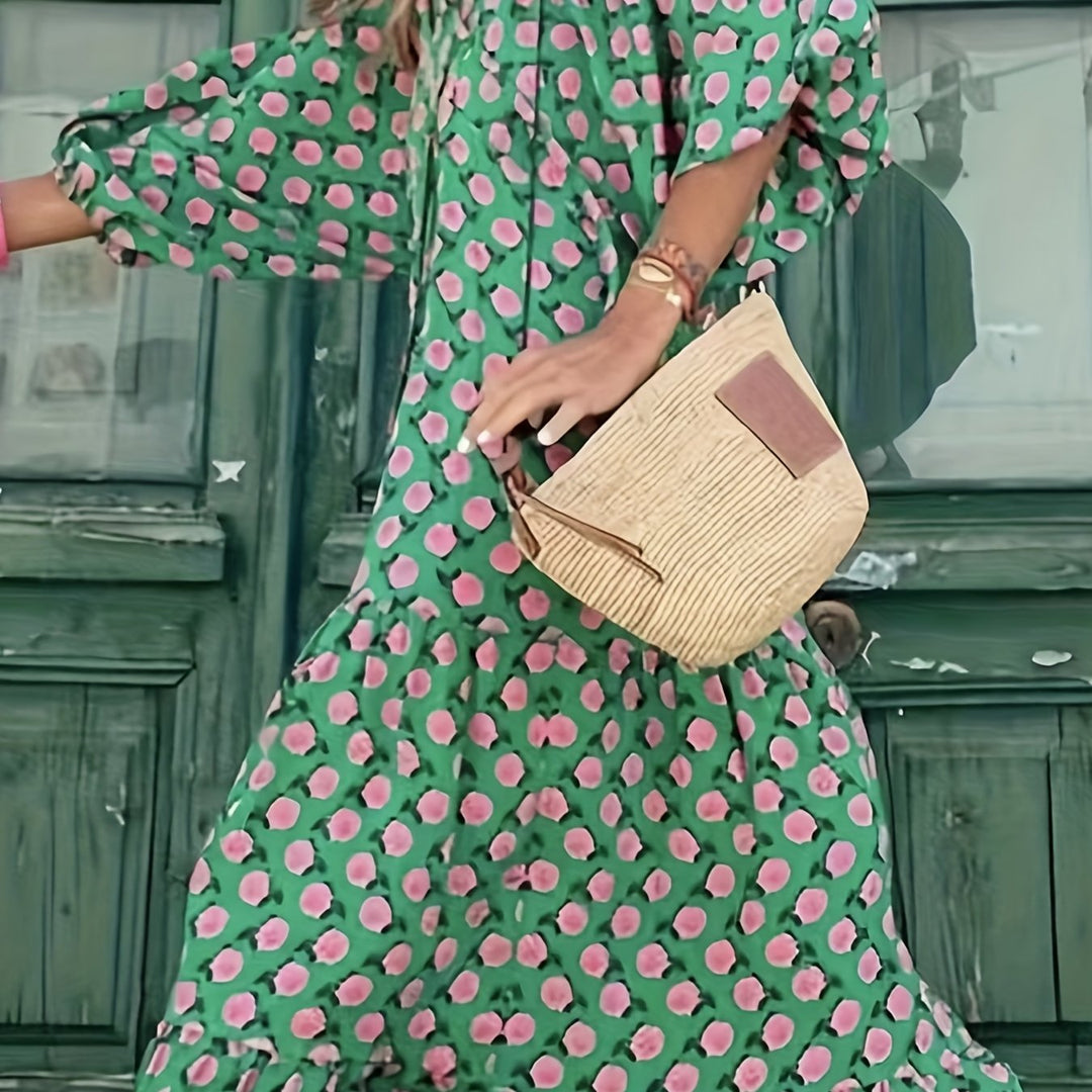 Coraline | Boho Puff Sleeve Maxi Dress