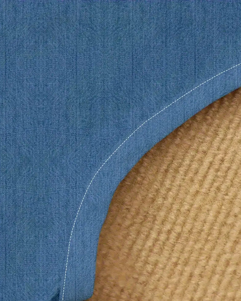 Elaya™ | Floral Denim Midi Dress