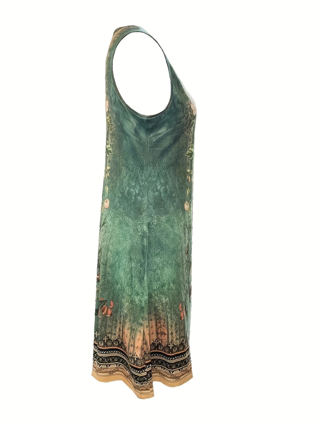 Floral Print Notched Dress