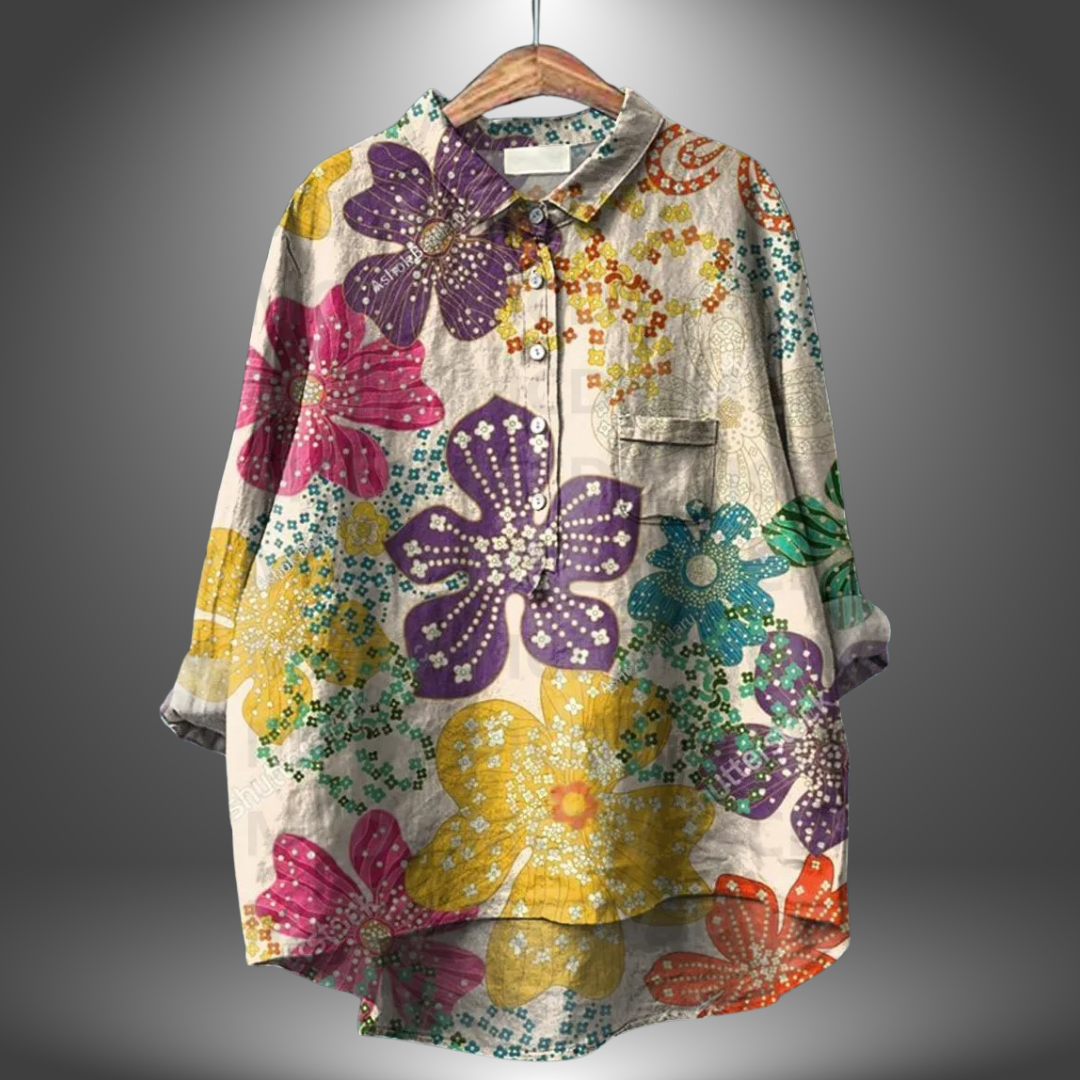 Bella™ | Handmade shirt with floral pattern for women