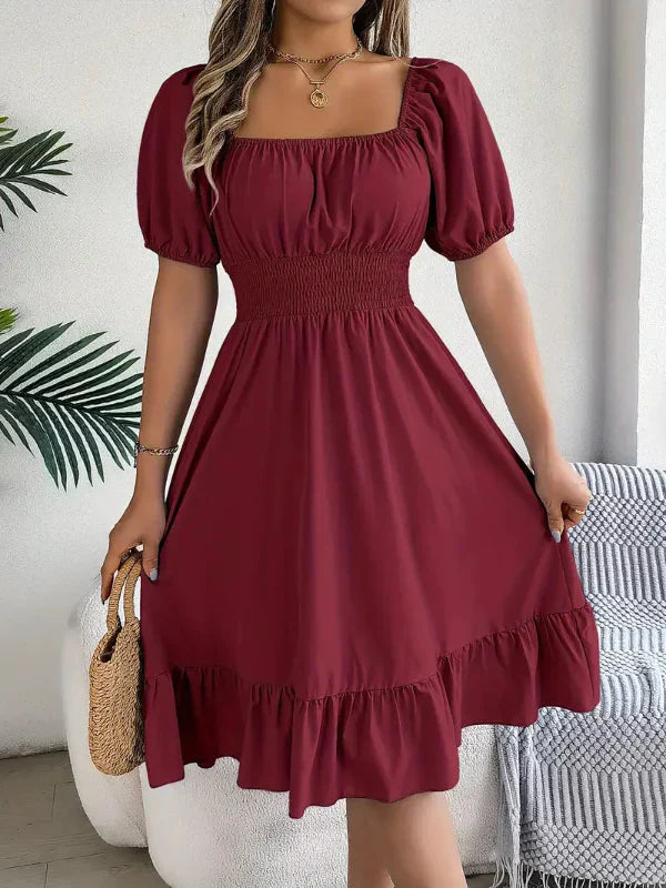 Nyxara | Elegant Puff Sleeve Dress