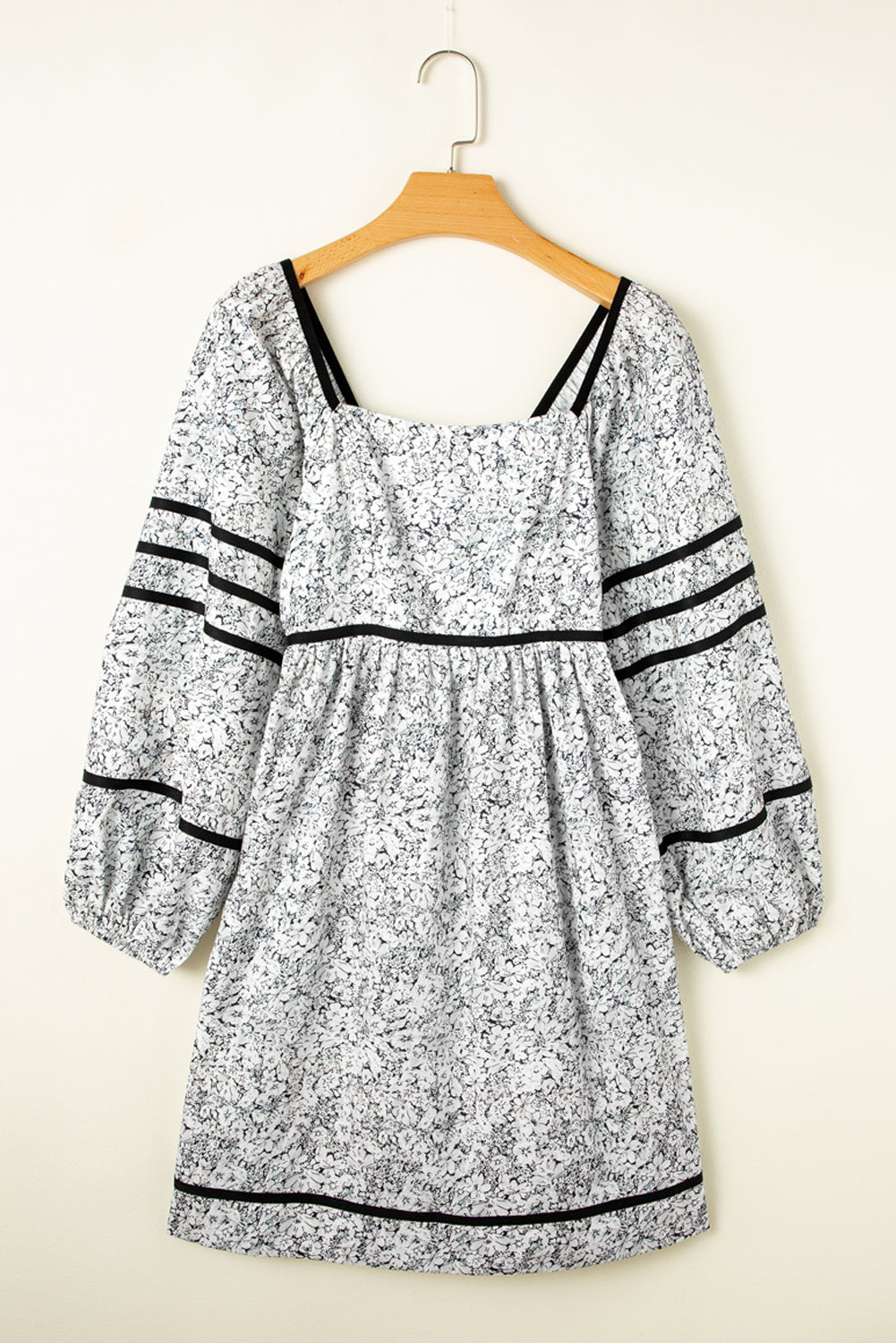 Floral Print Open Back Mini Dress