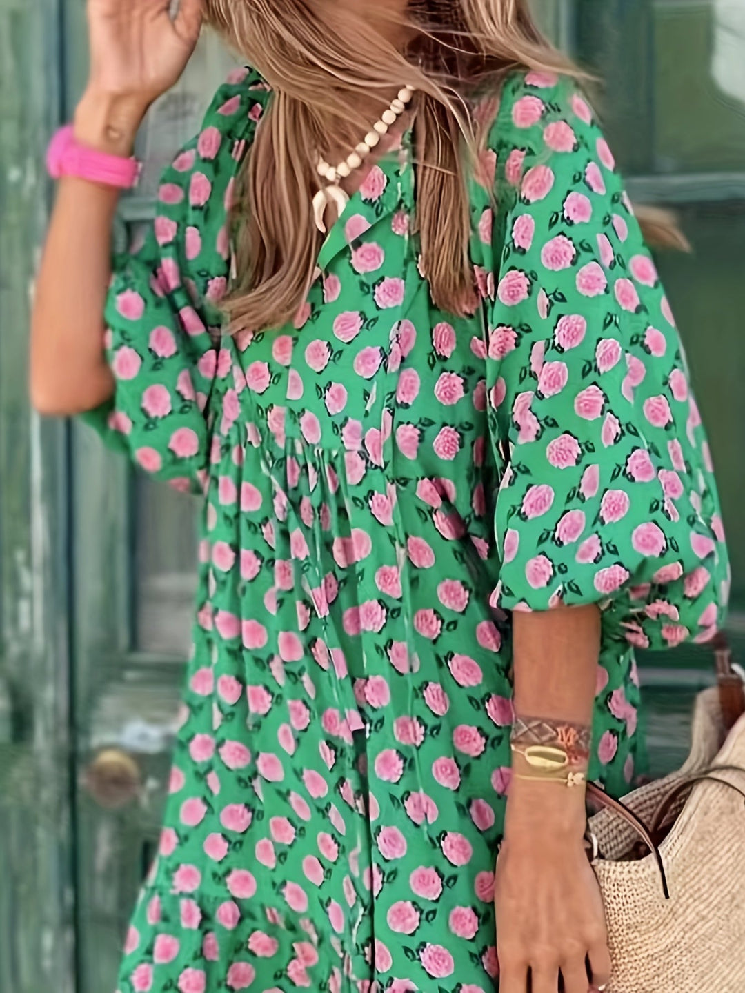 Coraline | Boho Puff Sleeve Maxi Dress