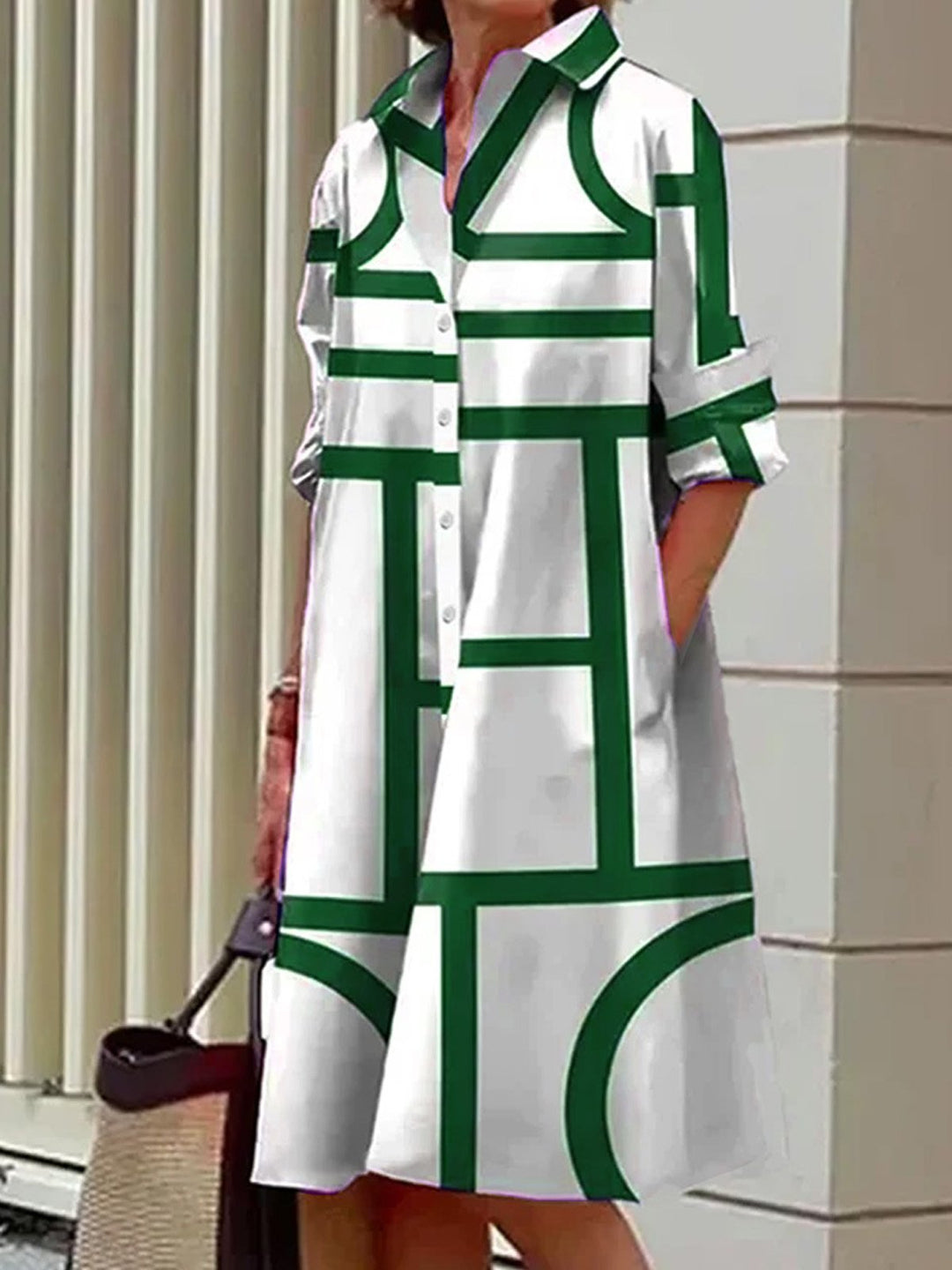 Jade | Abstract Polka Shirt Dress