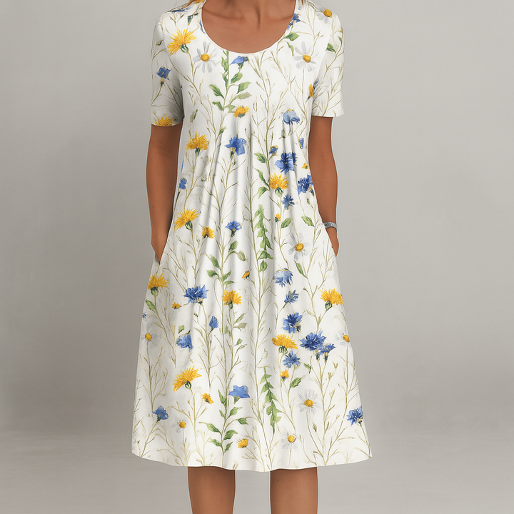 Yvette - Elegant dress with floral pattern