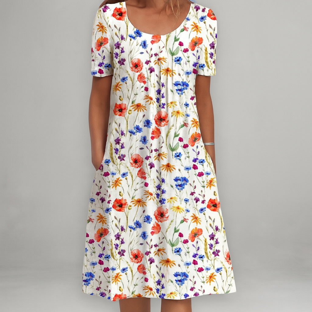 Yvette - Elegant dress with floral pattern