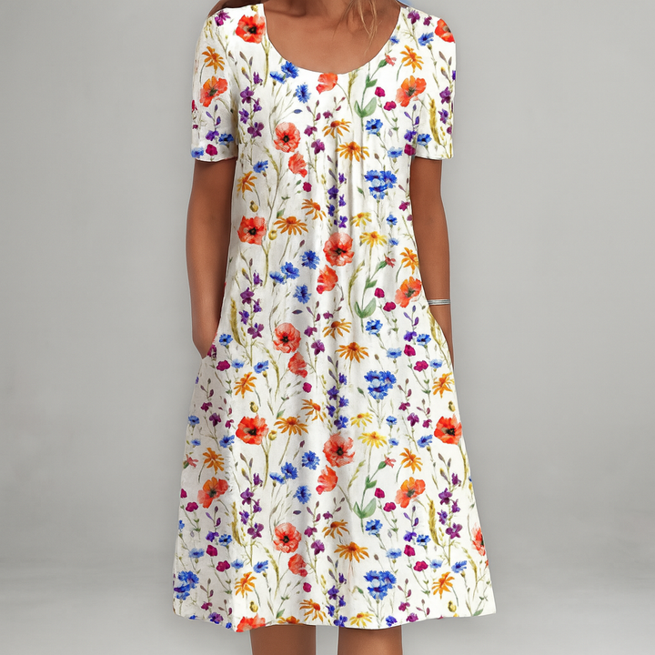 Yvette - Elegant dress with floral pattern