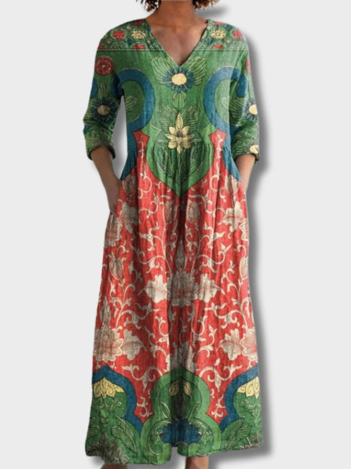 Aroa - Vintage floral maxi dress
