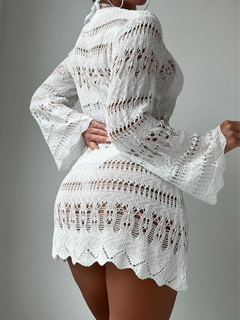 Cover Up Long Sleeve Knitted Beach Cover Up Beach Outfits