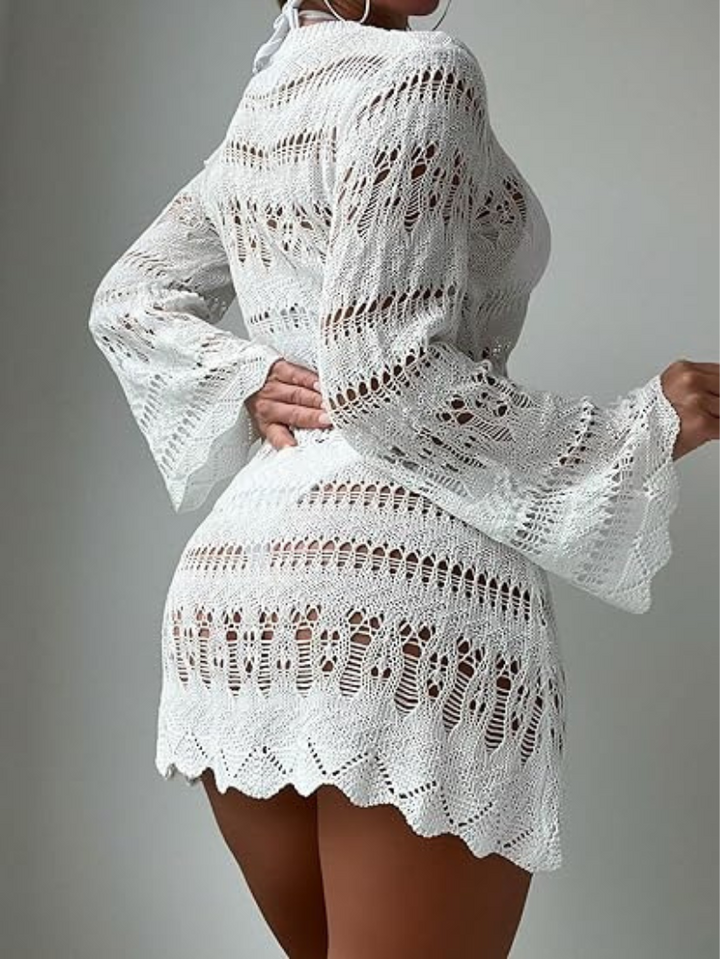 Cover Up Long Sleeve Knitted Beach Cover Up Beach Outfits