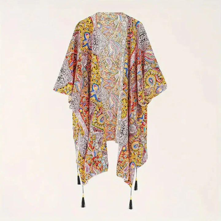 Kimono, Paisley Print, Open Front, Bikini Cover Up, Beach Kimono