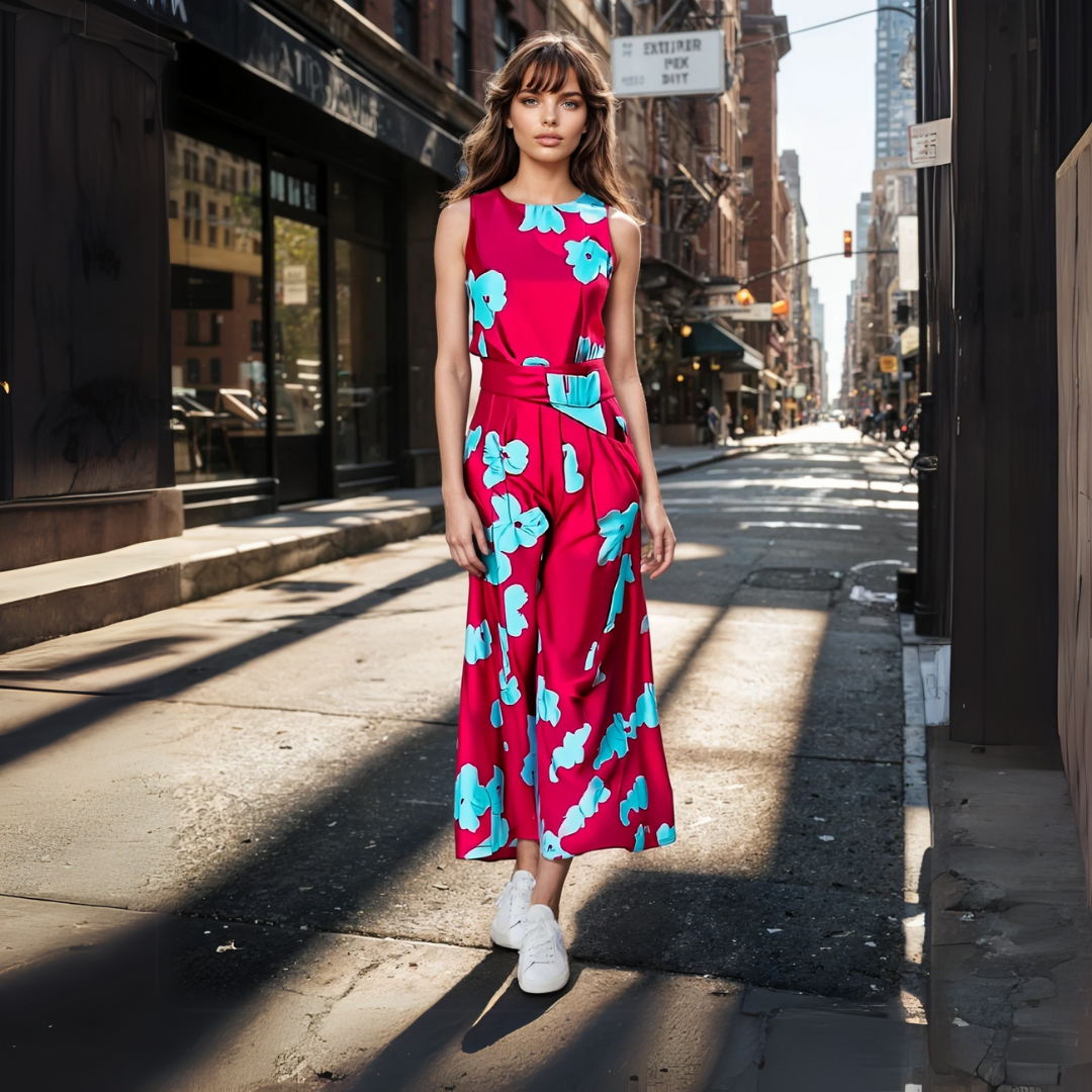 Abigail™ - Elegant Floral Print Tunic Evening Dress