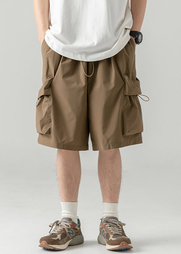 Hero - Casual Pockets Drawstring Cotton Men Shorts