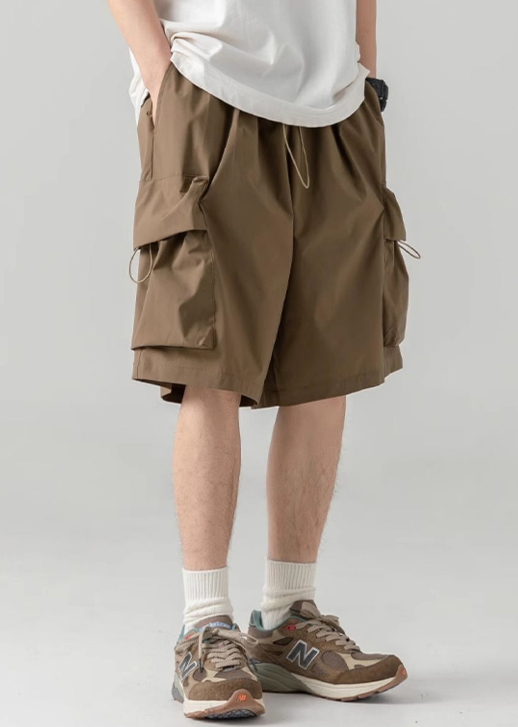 Hero - Casual Pockets Drawstring Cotton Men Shorts