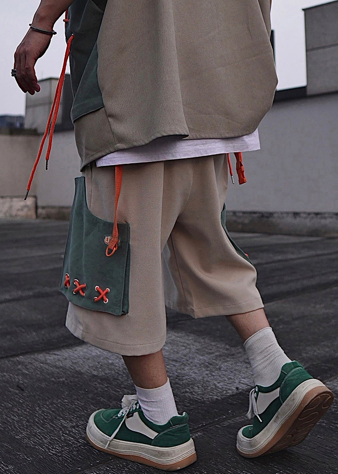 Ethro - Casual Pockets Oversized Cotton Mens Shorts