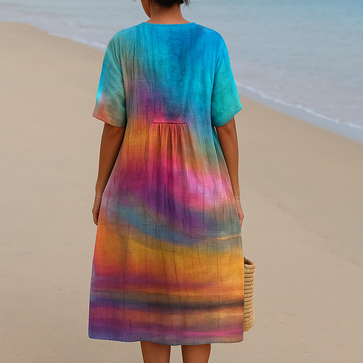 Solene | Sunset tie-dye dress