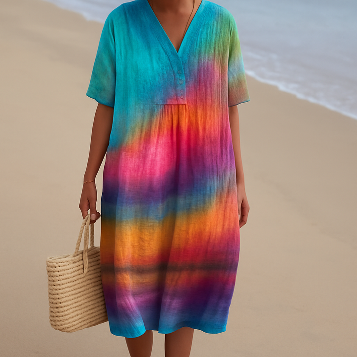 Solene | Sunset tie-dye dress