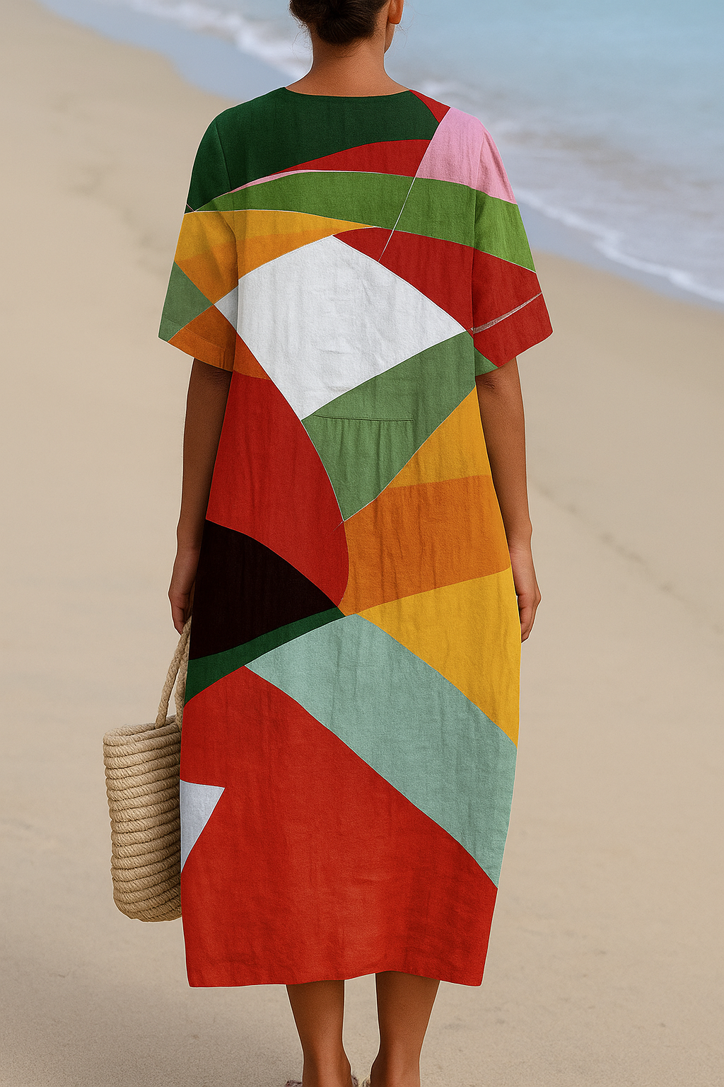 Solene | Multicolored patchwork dress