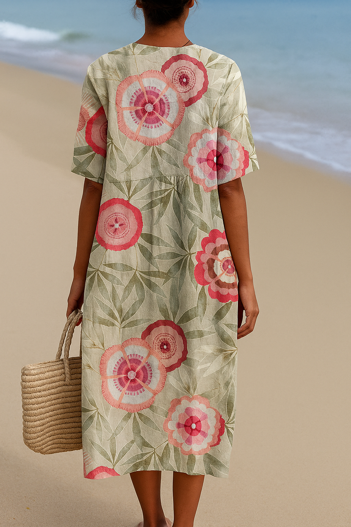 Felice | Leaf and mandala flower dress