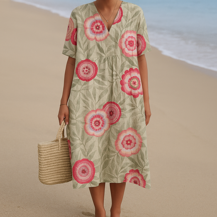 Felice | Leaf and mandala flower dress