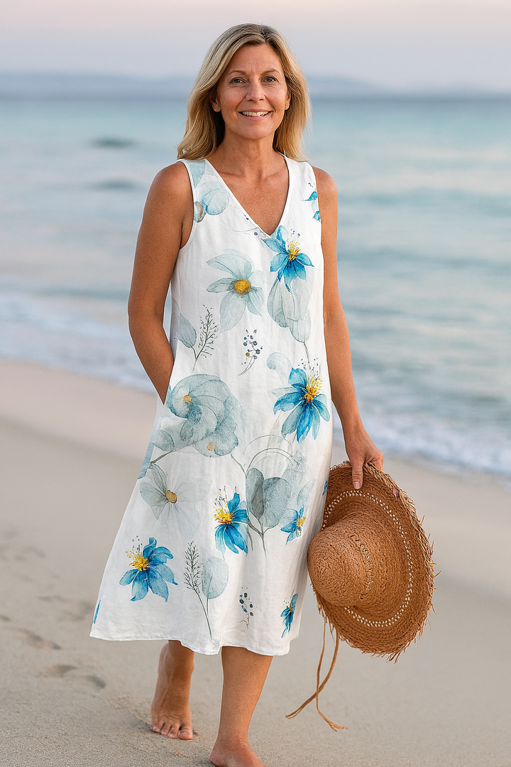 Cavell™ - Summer Sleeveless Dress with Floral Print