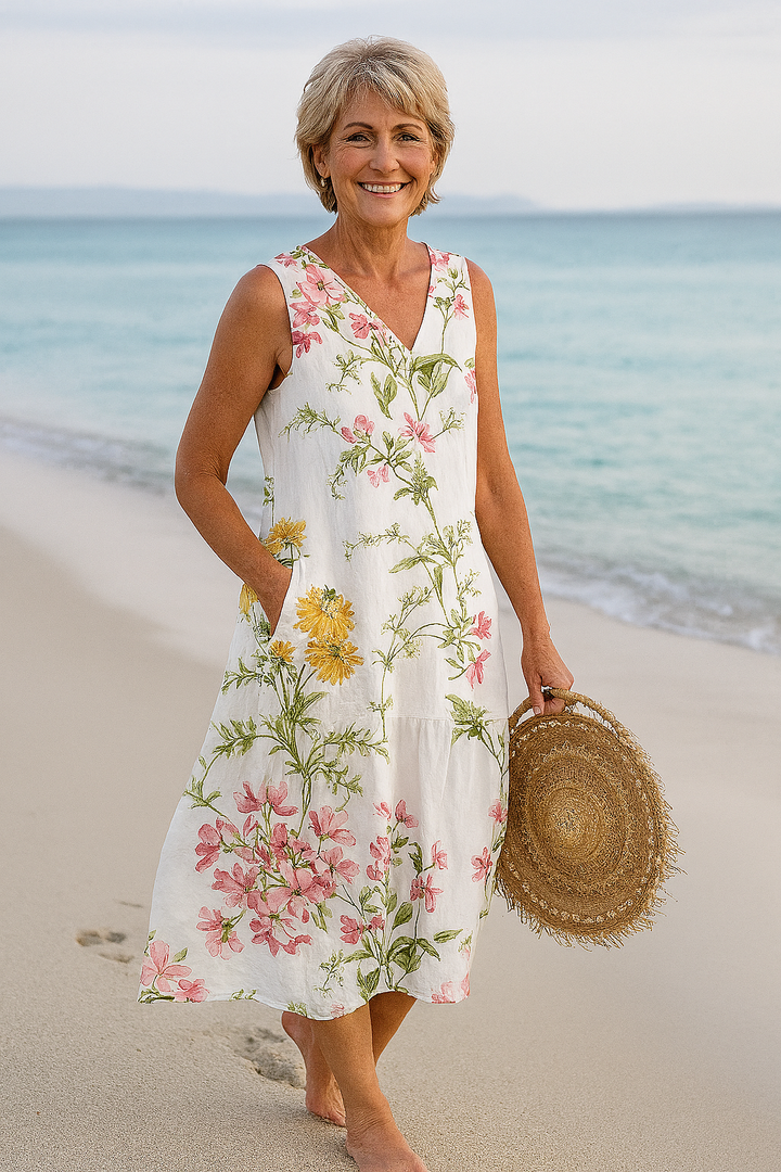 Cavell™ - Summer Sleeveless Dress with Floral Print